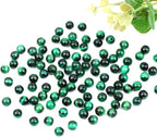 10mm 100pcs Natural Stone Beads Green Tiger's Eye Round Genuine Stone Beading Loose Gemstone Hole Size 1mm DIY Charm Smooth Beads for Bracelet Necklace Earrings (Green Tiger's Eye 10mm)