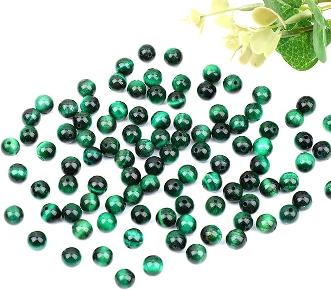 4mm 200pcs Natural Stone Round Beads Green Tiger's Eye Genuine Stone Beading Loose Gemstone DIY Charm Smooth Beads for Bracelets Necklaces Earrings Hole Size 1mm (Green Tiger's Eye 4mm)