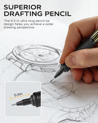 0.7mm Mechanical Pencil with Metal Gift Case, 1PCS Metal Mechanical Pencil with 120Pcs HB Lead Refills,4B Erasers and 9PCS Eraser Refills, for Writing Drafting Drawing and Sketching(Gold)