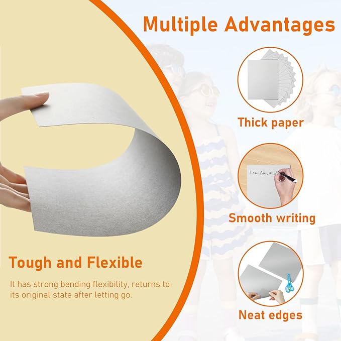 100 Sheets Grey Cardstock 8.5 x 11 Certificate Paper, 75lb Gray Card Stock Printer Paper for Wedding, Crafting, Memus, Making Cards，Invitations