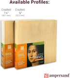 Ampersand Art Supply Unprimed Basswood Artist Panel, 1-1/2" Cradled Profile, 16"x20"