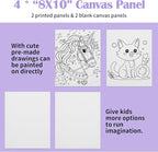 Falling in Art 46 Pcs Acrylic Paint Set with Table Easel, Art Painting Kit with Acrylic Paints, Canvas Panels, Paintbrushes, Canvas Supplies Kit for Kids, Adults, Beginners, and Artists, Purple