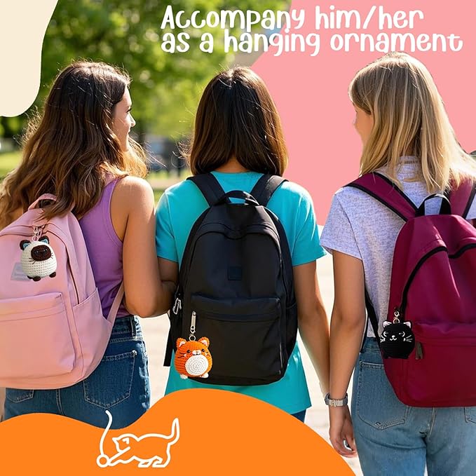 TAKADODO Crochet Kit for Beginners - Learn to Crochet Kits for Adults Beginner with Step-by-Step Video Tutorials - Crochet Kits for Adults and Kids (Cats)