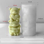 Cylinder Animal Molds Bear Candle & Resin Mold - Resin Casting Silicone Molds for Home Decor & Candle Making Wave Spiral Mold