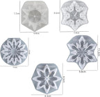 5 Pack Snowflake Molds Snowflake Resin Mold - Resin Casting Silicone Molds for Home Decor & Candle Making Wave Spiral Mold