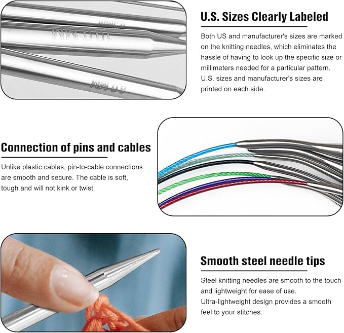 10 mm Circular Knitting Needles US15 |40 inches/100 cm | Suitable for Beginners to Knit Sweaters, Scarves, Blankets and Other Projects!