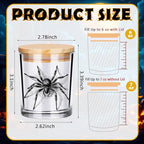 Ziliny 10 Pcs Halloween Horror Glass Candle Jars Empty Containers Bulk 7 oz Halloween Glass Jars with Cork Lids Tins for Holiday Candle Making Storing Biscuits Tea Party Favors Decorations