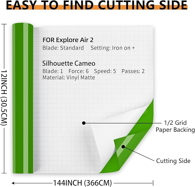 Glossy Green Permanent Vinyl Roll, Lya Vinyl 12" x 12Ft Permanent Outdoor Adhesive Vinyl Roll for Decor Sticker, Party Decoration