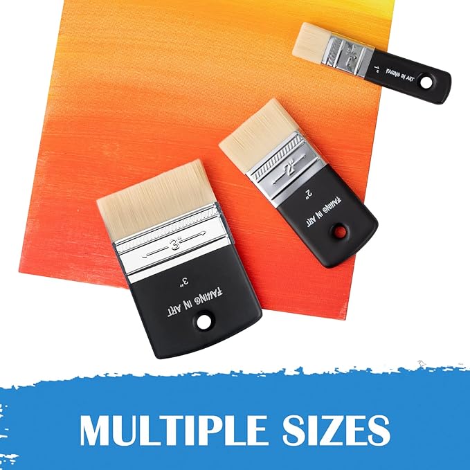 Falling in Art Flat Paddle Paint Brush, Scale Brush for Oil and Acrylic Paints,3 Inch