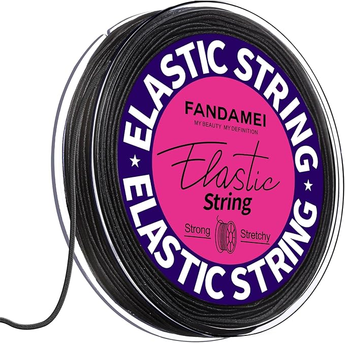 FANDAMEI 1mm Elastic String for Beading, Elastic Cord Stretchy for Bracelets Making, Stretch Bead Cord for Jewelry Making, Sturdy Thread for Bracelet Necklace Crafts Christmas DIY Elastic String Cord