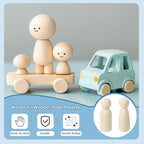 PATIKIL 2.95" Height Wooden Pegs Dolls, 52Pcs Wood Pegs People Dolls Unfinished Bodies Natural Wood Figures for Painting DIY Crafts Arts Graffiti