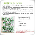 1.3 inch Iron on Letter Patches 78 Pieces, A-Z Embroidered Alphabet Patches for Clothing Jackets Hats Backpacks Jeans Green