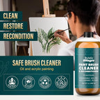 Oil Paint Brush Cleaner and Restorer-Paintbrush Cleaner for Acrylic, Oil, and Glass Paints-Biodegradable, Non-Toxic, Odorless, Eco-Friendly, Quick-Clean Formula Paint Remover (16 Fl Oz)