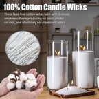 100-Pack Pearled Candle Cotton Wicks for Sand Candles Making - 2 Inch MANNYCOM Metal-Free and Lead-Free Refill Sand Wax Wick for Making DIY (White)