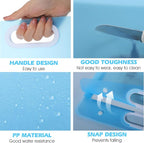 2 pcs Large Art Portfolio Case, Durable Large Portfolio Folder for Artwork, Drawing, Painting Storage, A3 & A4 Size, Blue