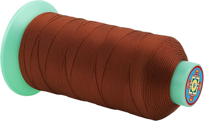 Mandala Crafts Size 346 210D T350 Bonded Nylon Thread Copper Brown Heavy Duty Sewing Threads - 415 YDs Tex 350 Thread for Leather, Jeans, Weaving, Outdoor Marine Upholstery Threads