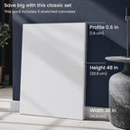 ARTEZA Stretched Canvas, 36 x 48 Inches, Pack of 2, Blank White Large Canvas for Painting for Acrylic, Oil and Gouache Paints