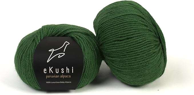 100% Baby Alpaca Yarn for Knitting & Crocheting - Set of 2 Skeins of Premium Yarn DK - Lightweight, Hypoallergenic & Thermal Peru Made - Ideal for Delicate Projects (GR013 - Ligth Green)