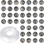 4mm 200pcs Natural Stone Round Beads Black Larvikite Genuine Stone Beading Loose Gemstone DIY Charm Smooth Beads for Bracelets Necklaces Earrings Hole Size 1mm (Black Larvikite 4mm)