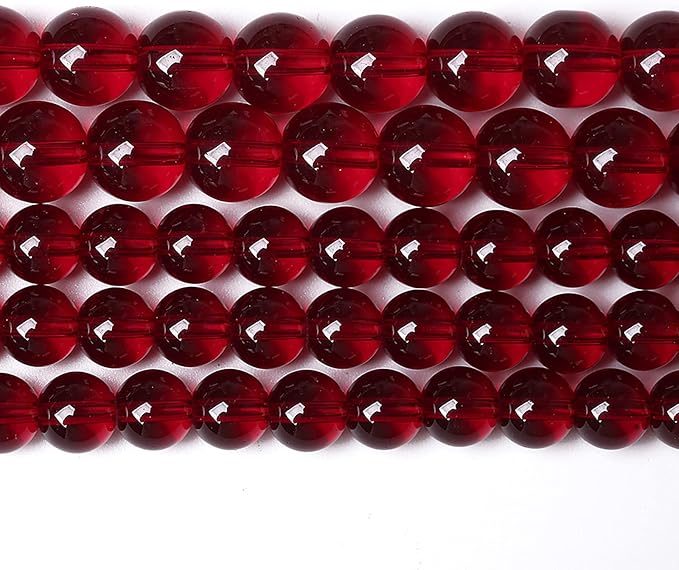12MM 30PCS Garnet Red Glass Crystal Spacer Loose Beads for Jewelry Making DIY Bracelet 15 Inches 1 Strand