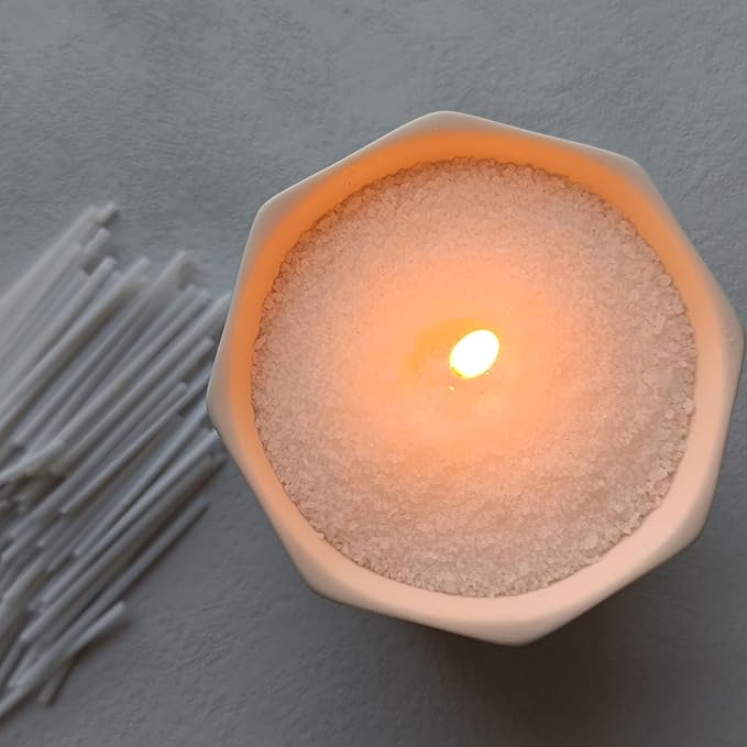 Pearled Candle Cotton Wicks 500-Pack for Sand Candles Making - 2Inch Metal-Free and Lead-Free Refill Sand Wax Wick for Candle Making DIY (White)