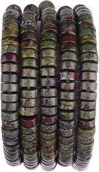 Natural Dragon Blood Jasper Spacer Beads Caps Loose Semi Gemstone for Beading Jewelry Making 6mmx3mm 38cm