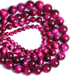 AAA Natural Rose Red Tiger Eye Agate Stone Round Loose Beads for Jewelry Making Semi-Precious Beads DIY Bracelet Necklace 8mm 48pcs (Rose Red Tiger Eye Stone, 8mm)