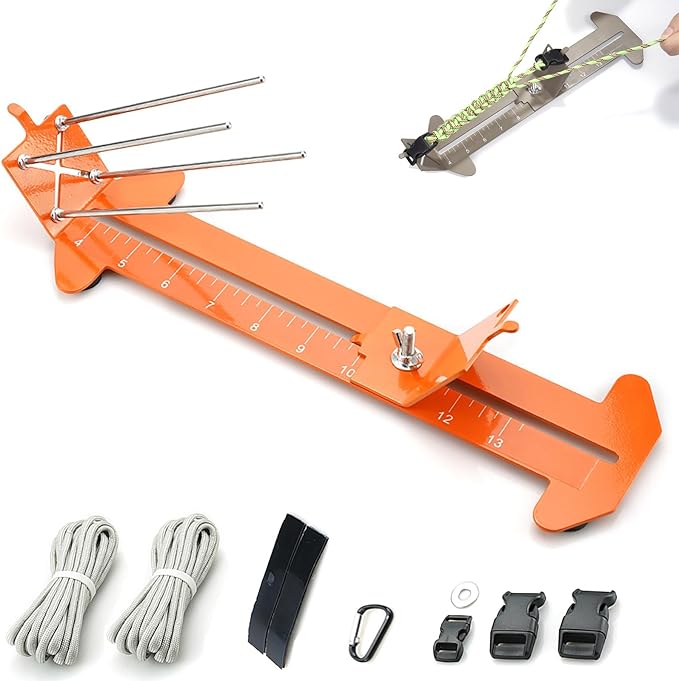 Paracord Jig Adjustable Length Paracord Jig Bracelet Maker Kit Metal Weaving DIY Craft Paracord Maker Tool 4" to 13" with Free Cord and Buckles(Yellow)