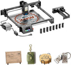 Longer RAY5 20W Laser Engraver Machine with Air Assist Kit, Rotary Roller, and 8 Pcs Raiser, Exclusive 3.5" Touch Screen for DIY, Cutting Tool for Metal Coloring, Acrylic, Wood, Glass, Leather.