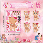 36 Sheets Valentine's Day Stickers for Kids, Make a Face Sticker Make Your Own Animal with Heart Mix Stickers Valentine's Day Activities Party Favors