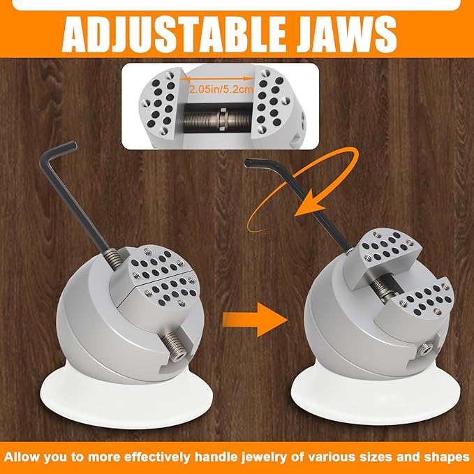 Podoy Ball Vise 3" Jewelers Engraving Block Setting Tool with 35Pcs Attachment, 360° Rotation Engraving Block Vise Jewelry Engraving Block Tools Standard Block