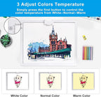 A3 Rechargeable Light Pad, TOHETO 2500mAh Battery Powered Light Board with Stand Top Magnetic Clip 3 Colors Stepless Dimmable 6 Levels Brightness Light Box for Diamond Painting Weeding Vinyl (White)