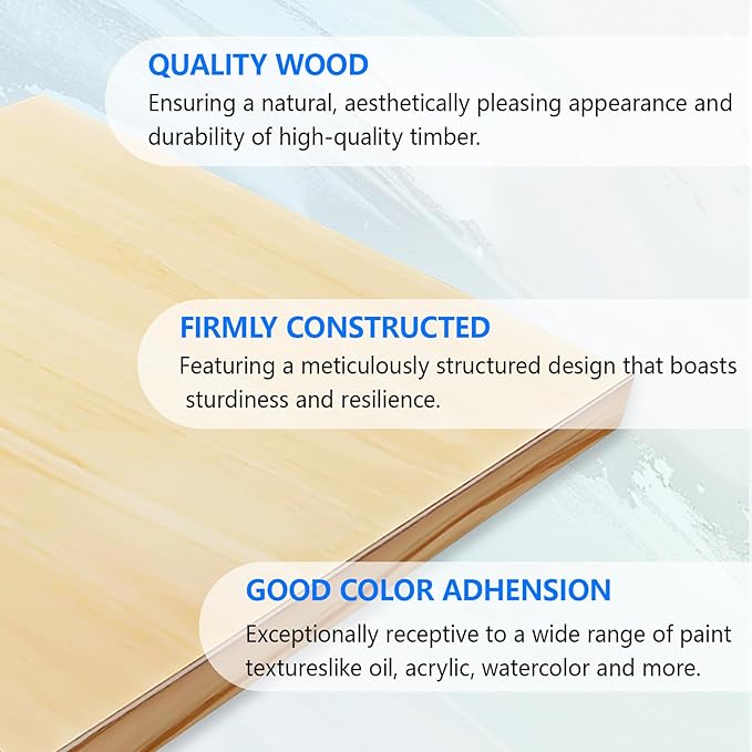 4 Pack 16x20 Basswood Paint Pouring Panels – Wood Painting Boards for Acrylic Pouring, Oil & Resin Art – Sturdy Pre-Sanded Artist Panels for Professionals & Exhibitions