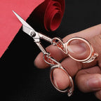 Embroidery Scissors, Small Precision Sewing Scissor Sharp Pointed Tip Detail Shears for Craft Art Needlework Threading Cutting, 4.5in Rose Gold Vintage Style