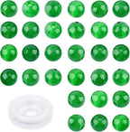 Natural Genuine Stones DIY Tiger Eye Round Spacers 6mm 200pcs Beading Loose Gemstone Hole Size 1mm Charm Smooth Beads for Bracelets Necklaces Earrings (Green Jade 6mm)