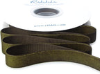 Ribbli Polyester Moss Green Velvet Ribbon,5/8 Inches Continuous10-Yard Spool,Christmas Ribbon for Gift Wrapping,Floral Bouquets, Home Decor