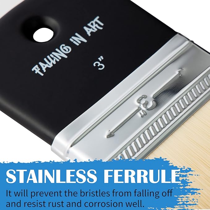 Falling in Art Flat Paddle Paint Brush, Scale Brush for Oil and Acrylic Paints,2 Inch