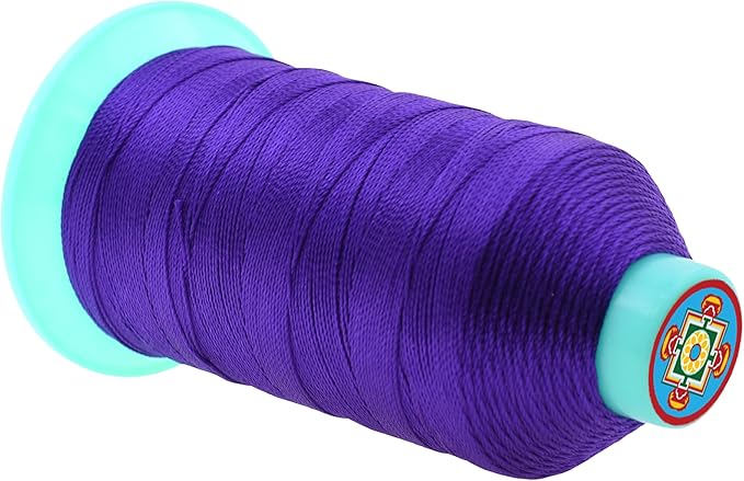 Mandala Crafts Bonded Nylon Thread Violet Heavy Duty Sewing Threads - 800 YDs Size 277 840D T270 Tex 270 Thread for Leather Jeans Weaving Outdoor Marine Upholstery Threads