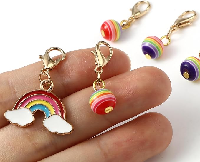 DoreenBeads Stitch Markers for Crocheting and Knitting, Alloy Enamel Crochet Marker Crochet Gifts for Knitting Weaving Sewing Accessories Quilting Jewelry Making