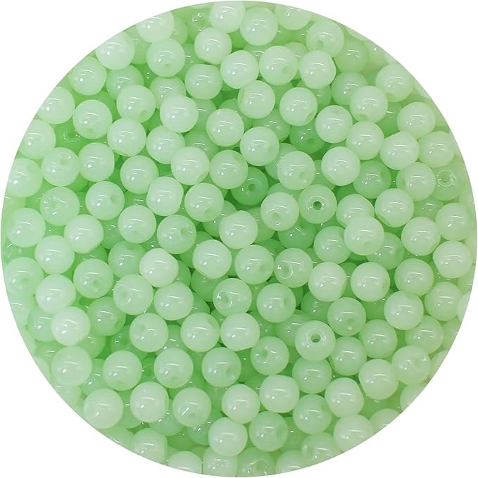 600pcs 6MM Mint Glass Beads Handcrafted Round Lampwork Smooth Loose Bracelet Beads for DIY Jewelry Making