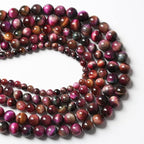 90pcs 4mm Top AAA Natural Tiger Eye Beads for Jewelry Making Rose Red Starry Sky Tiger Eye Stone Round Loose Beads DIY Bracelet Necklace Earrings(Rose Red Starry Sky Tiger Eye, 4mm)