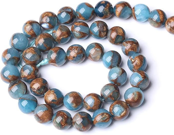 8MM 45PCS Lake Blue Cloisonne Craft Spacer Loose Beads for Jewelry Making DIY Bracelet