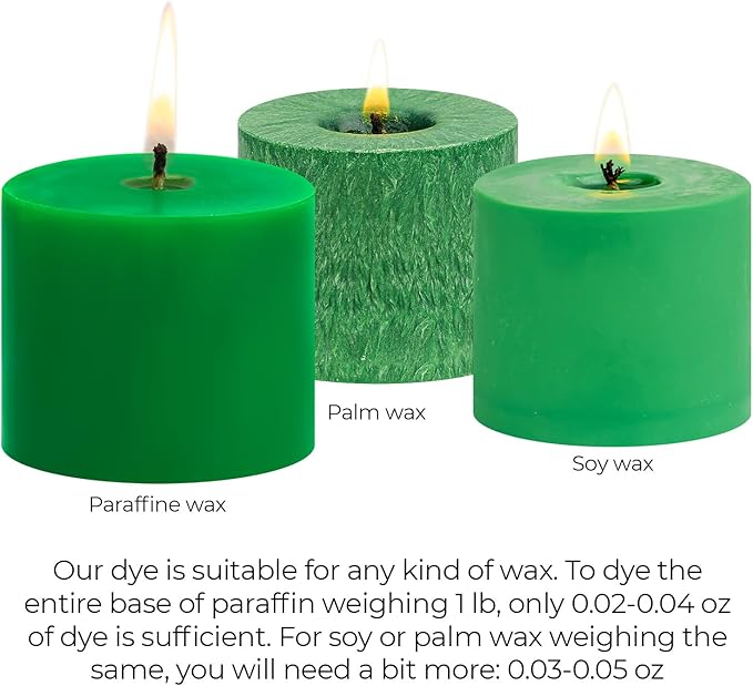 Green Candle Dye 2oz for Soy Candle Making – Highly Concentrated Candle Wax Dyes – Candle Shop Premium Color Dye Chips for Soy Wax, Beeswax, Paraffin