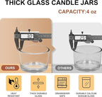 SHOWIN Thick Candle Jars for Making Candles 20 Pcs, 4 OZ Empty Jars with Wood Lids for Candle Making, Sample Container, Clear