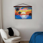 Latch Hook Kits for Adults, Pre-Printed Handmade Rug Crochet Yarns DIY Door Mat Kits for Home Decor Festival Gift 23.6"X15.8" (Sunrise)