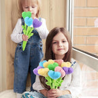 10 Pcs Plush Heart Floral Stuffed Bendable Stems Plush Bouquet Toy Soft Rose Flower 12.6 Inch for Christmas Classroom 2025 Mother's Day Valentines Day Girl Girlfriend Wife(10 Pcs Colorful Heart)