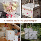 Handmade Botanical Craft Paper - 10 Sheets 15x22 Inch Acid-Free Art Paper for Watercolor,Wedding Invites,Scrapbooking - Vintage Textured Designs for DIY,Gift Wrapping & Cultural Projects