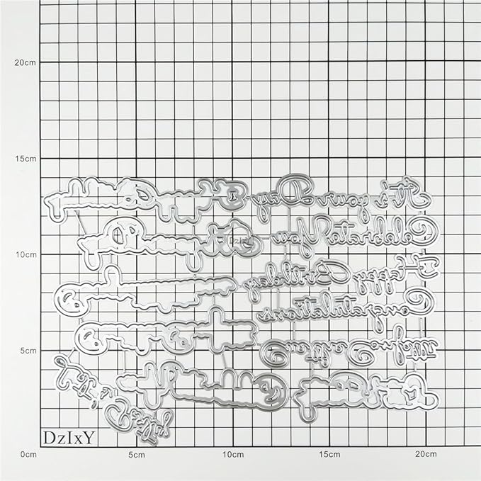 DzIxY Shadow Blessing Words Metal Cutting Dies for Card Making Kit Embossing Paper Die Cuts Set Scrapbook Stencils Supplies Machine Templates