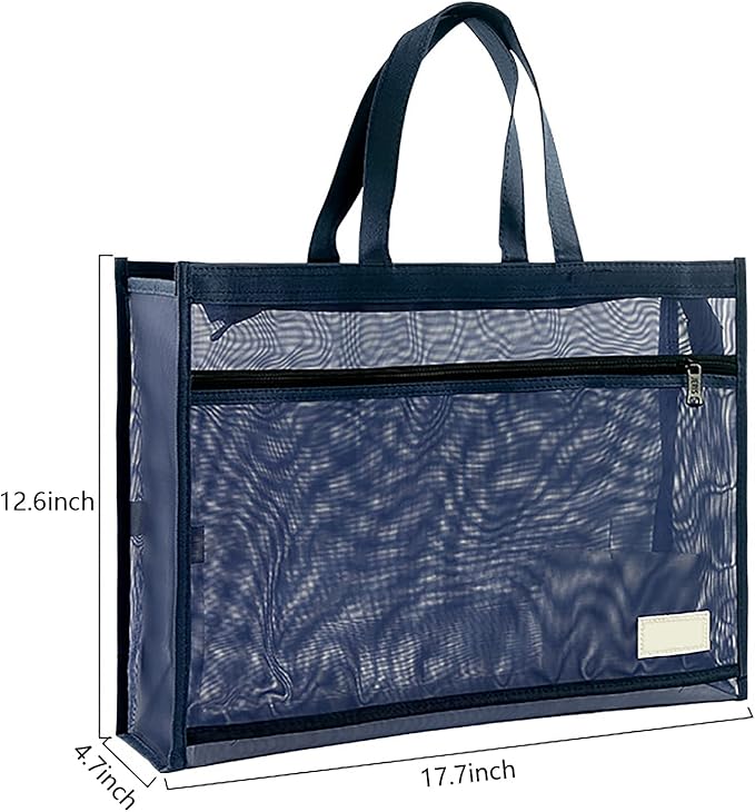 Art Portfolio Bag 18 x 12 Inch, Poster Storage Bag with Handle and Zipper Organizer Transparent Bag for Posters Board, Painting Book, Bulletin Boards, Watercolor Sketchbook