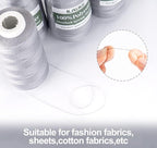 ilauke 3000 Yards Serger Thread of 4 Cones Each Spool 100% Polyester Sewing Thread All Purpose Sewing Thread for Serger Sewing Machine, Overlock Cone Sewing Supplies, 40S/2 Grey